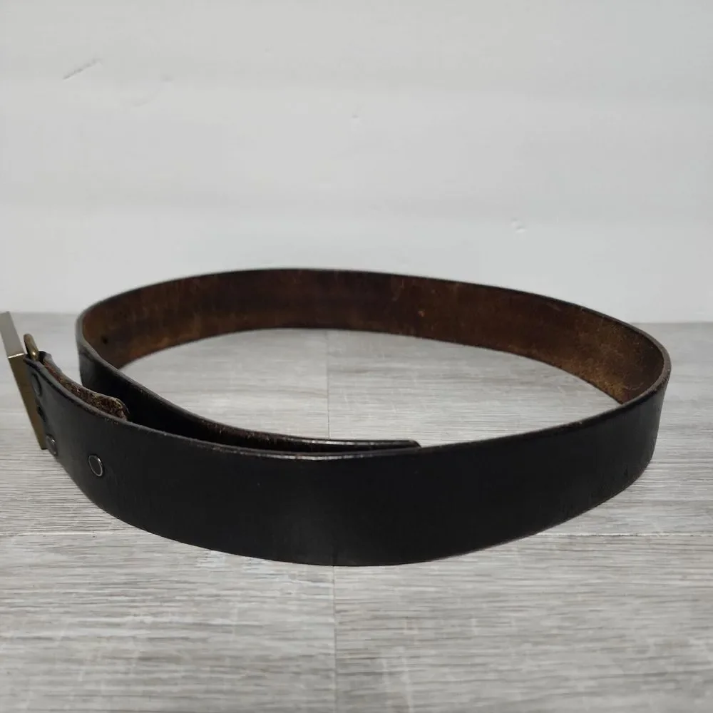 BTS Genuine Leather Belt with Solid Brass Belt‎ Eagle Buckle Rare Vintage 1983